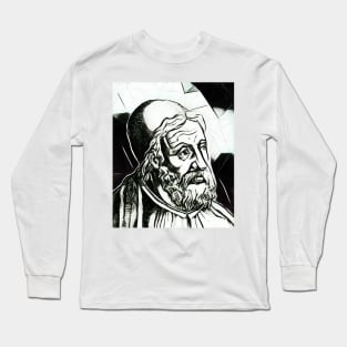 Al Tabari Black and White Portrait | Al Tabari Artwork 3 Long Sleeve T-Shirt